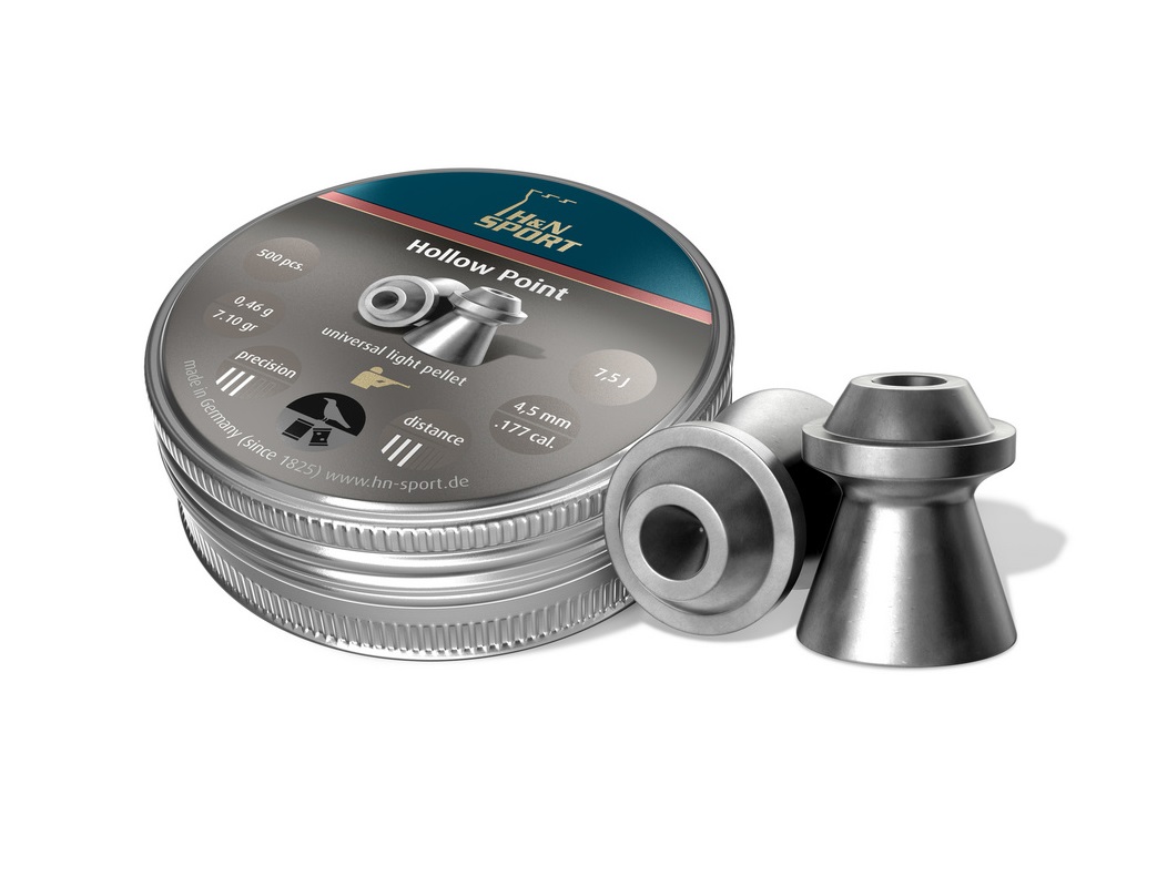 H&N Hollow Point 5.50mm Luchtdruk Kogeltjes blikje 200 H&N Hollow Point 5.50mm Luchtdruk Kogeltjes blikje 200